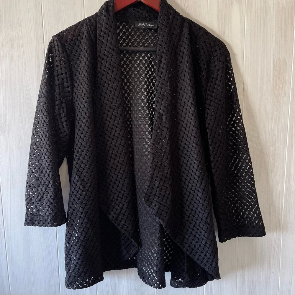 Womens black Slinky Brand cardigan sweater large